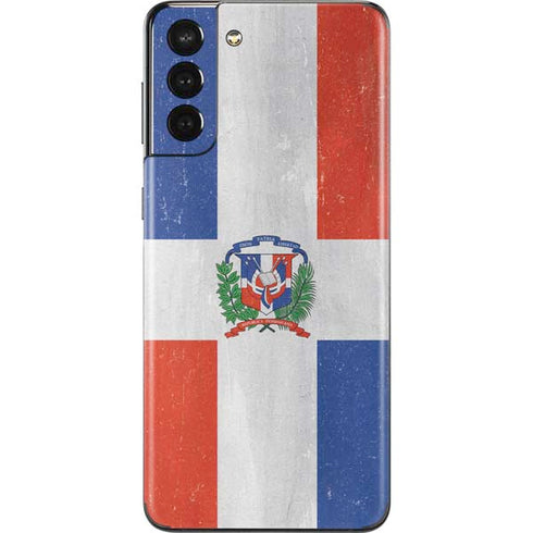 Dominican Republic Flag Distressed Galaxy S21 Plus 5G Skin